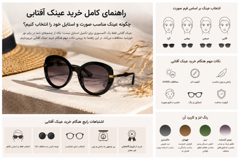 راهنمای کامل خرید عینک آفتابی؛ چگونه عینک مناسب صورت و استایل خود را انتخاب کنیم؟